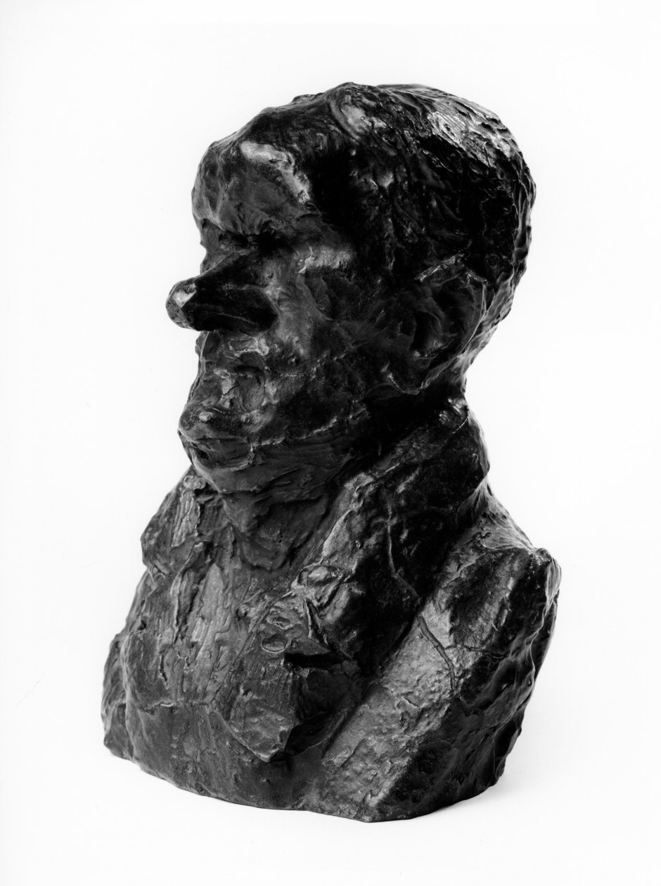 The busts loads of the “Celebrites du Juste Milieu” “” Caricature by Auguste Ganneron (1792-1847), depute and industrialist. The shy.”” Sculpture by Honore Daumier (1808-1879) 19th century. Inv L 48.4 Dim in cm H 18 x L 13 Musee des Beaux Arts, Palais Long بواسطة الشرف دومييه
