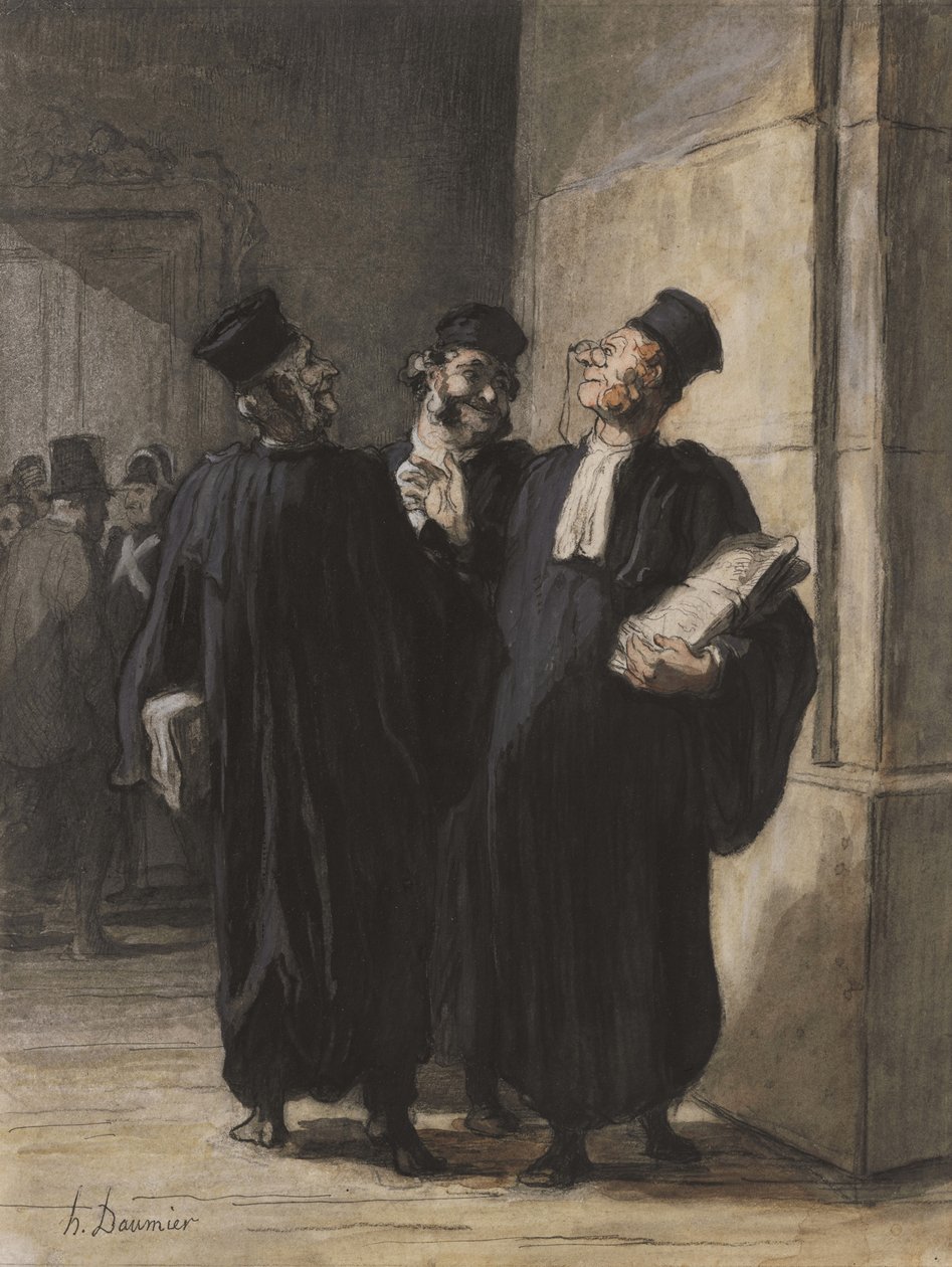 يتحدث ثلاثة محامين ، c.1862-65 بواسطة الشرف دومييه