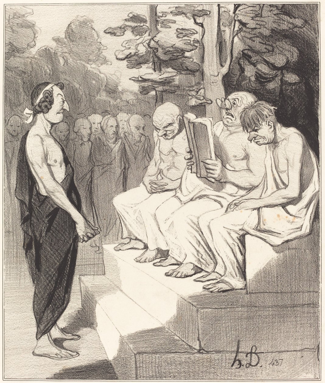 استجوب Telemachus من قبل الحكماء بواسطة الشرف دومييه