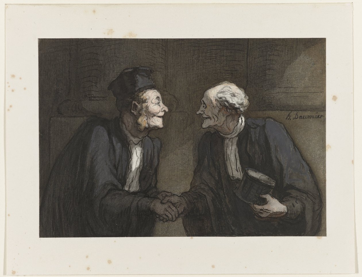 محاميان يتصافحان // Deux avocats: la poignée de main بواسطة الشرف دومييه
