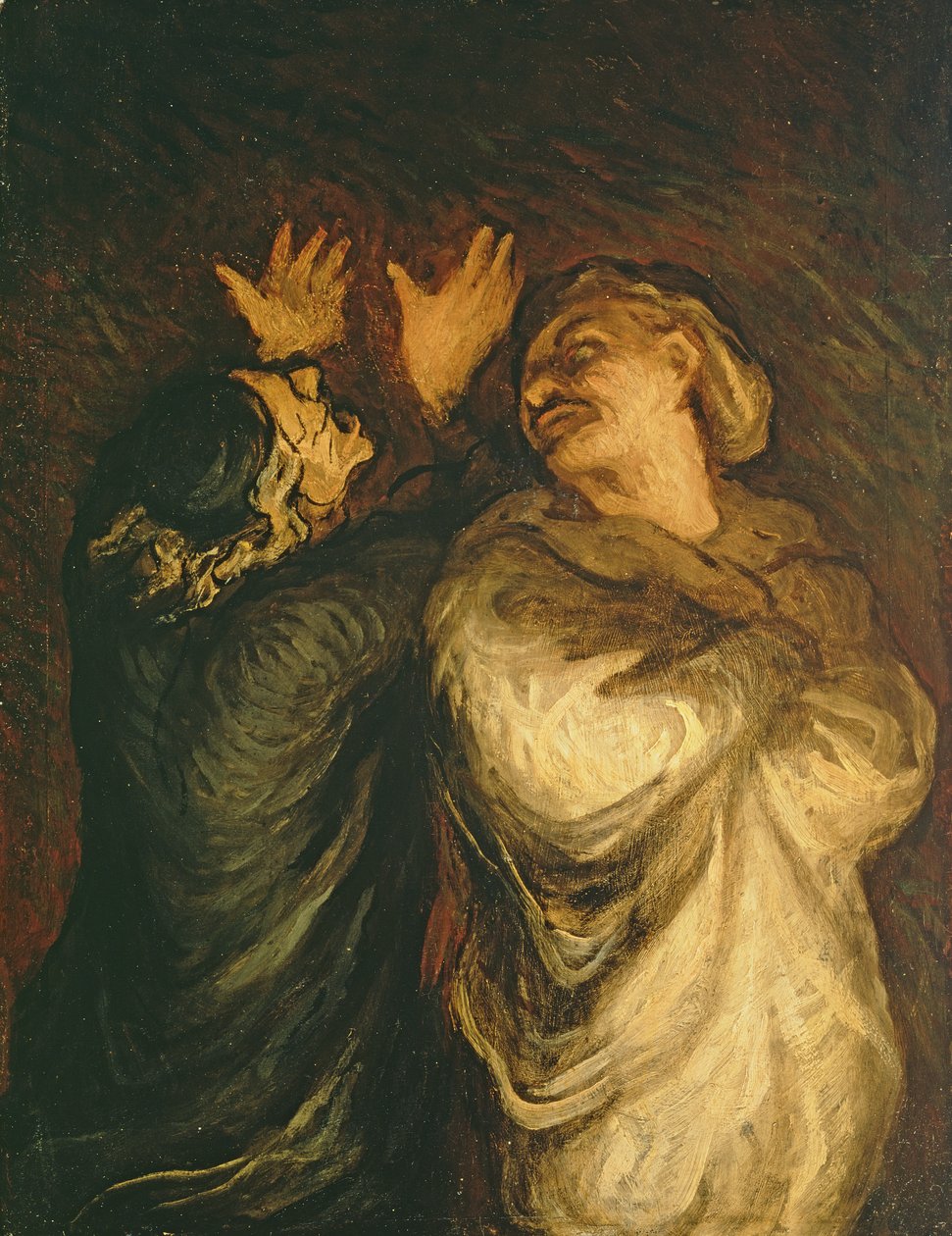 Un Scapin ، 1860-62 (زيت على لوح مهد) بواسطة الشرف دومييه