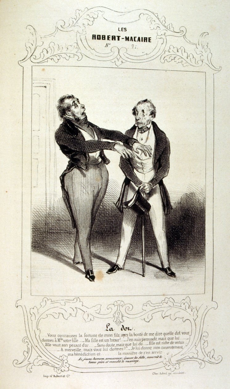 رسوم توضيحية حول الأفكار والأساطير Philipon تحت عنوان Les Cent و Robert Macaire بواسطة الشرف دومييه