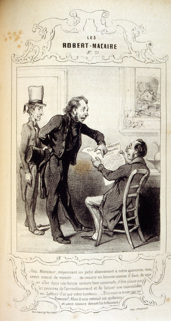 رسوم توضيحية حول الأفكار والأساطير Philipon تحت عنوان Les Cent و Robert Macaire بواسطة الشرف دومييه