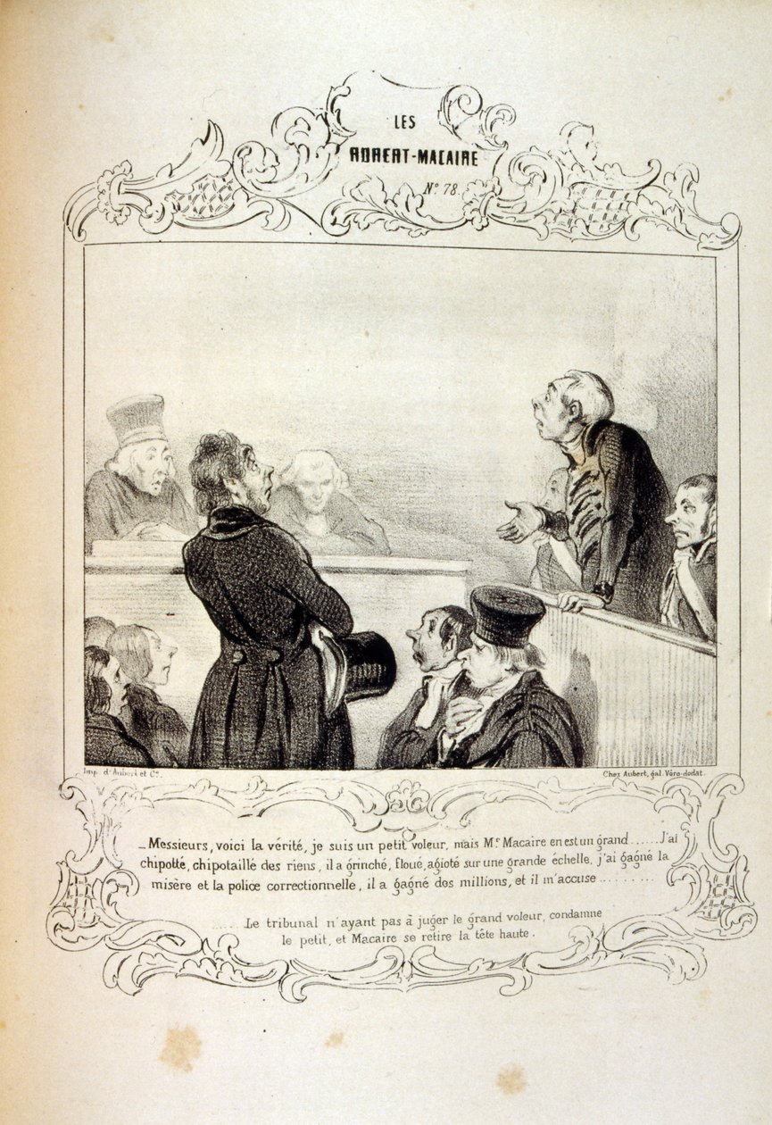 رسوم توضيحية حول الأفكار والأساطير Philipon تحت عنوان Les Cent و Robert Macaire بواسطة الشرف دومييه