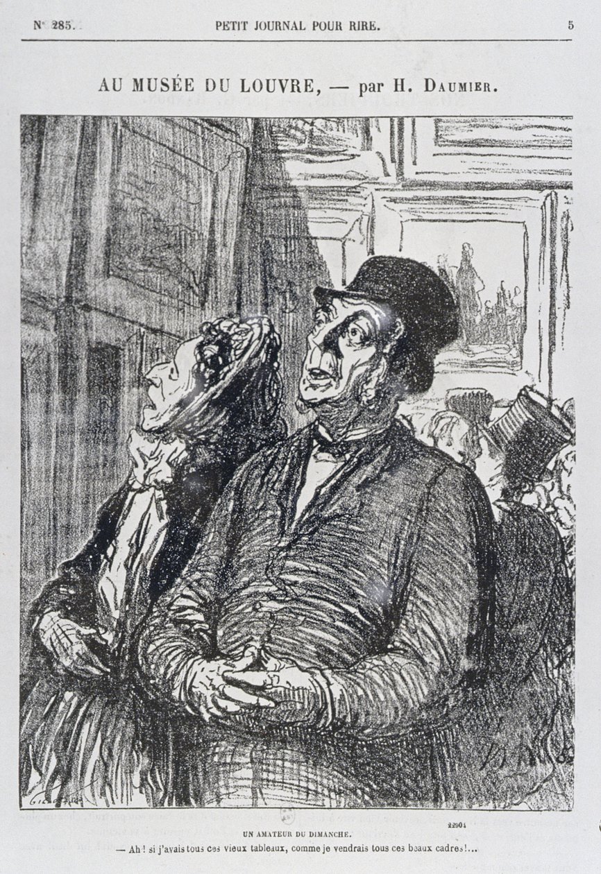 في متحف اللوفر ، أحد هواة الأحد ، من "Petit Journal pour Rire" ، 1865 بواسطة الشرف دومييه