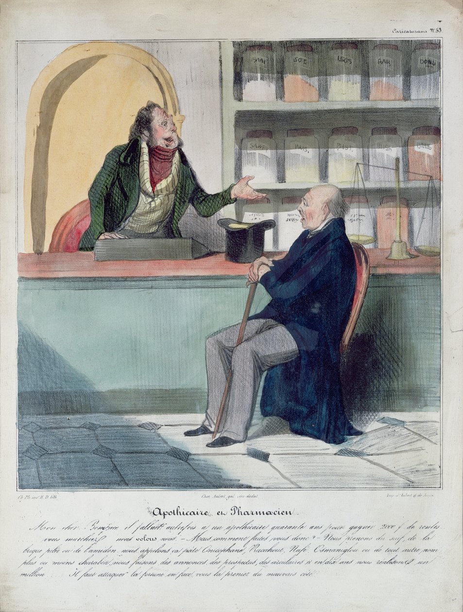 الصيدلي والصيدلي ، ج .1840 بواسطة الشرف دومييه