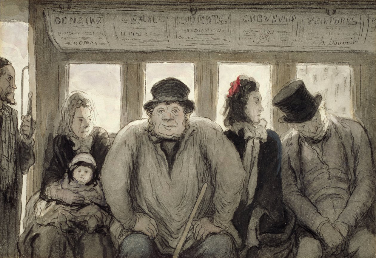 Omnibus ، 1864 (حبر ، مرحاض وطلاء ليثوغرافي على ورق) بواسطة الشرف دومييه