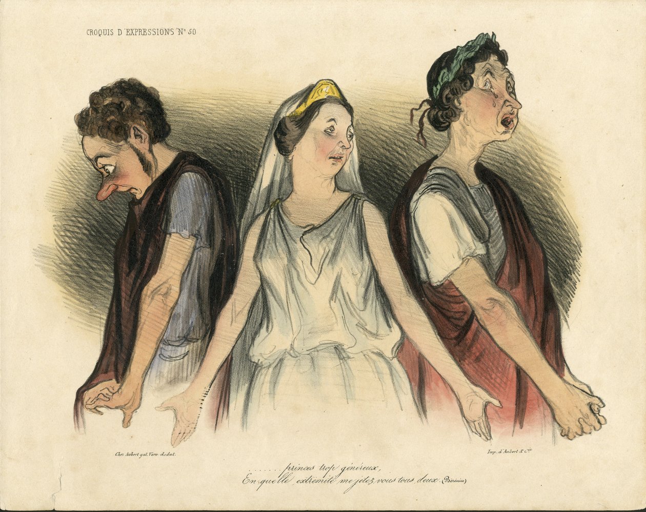 رسم توضيحي لـ Honore Daumier (1808-1879) danse - مسرح - ممثل ، ممثلة كوميدي بواسطة الشرف دومييه