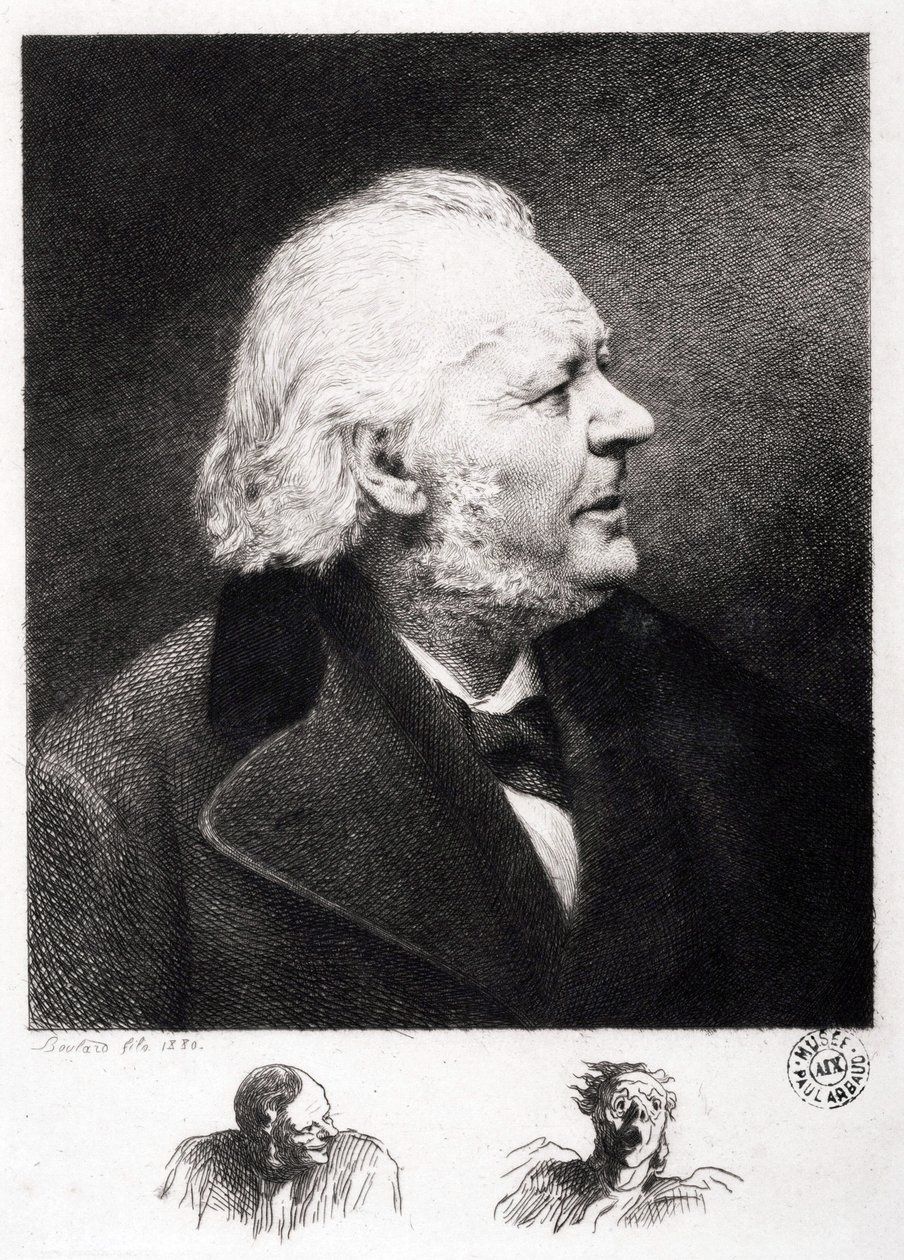 بورتريه أونوريه دومير (1808-1879) ، نقاش ورسام ونحات فرنسي. نقش ابن بولارد بواسطة الشرف دومييه