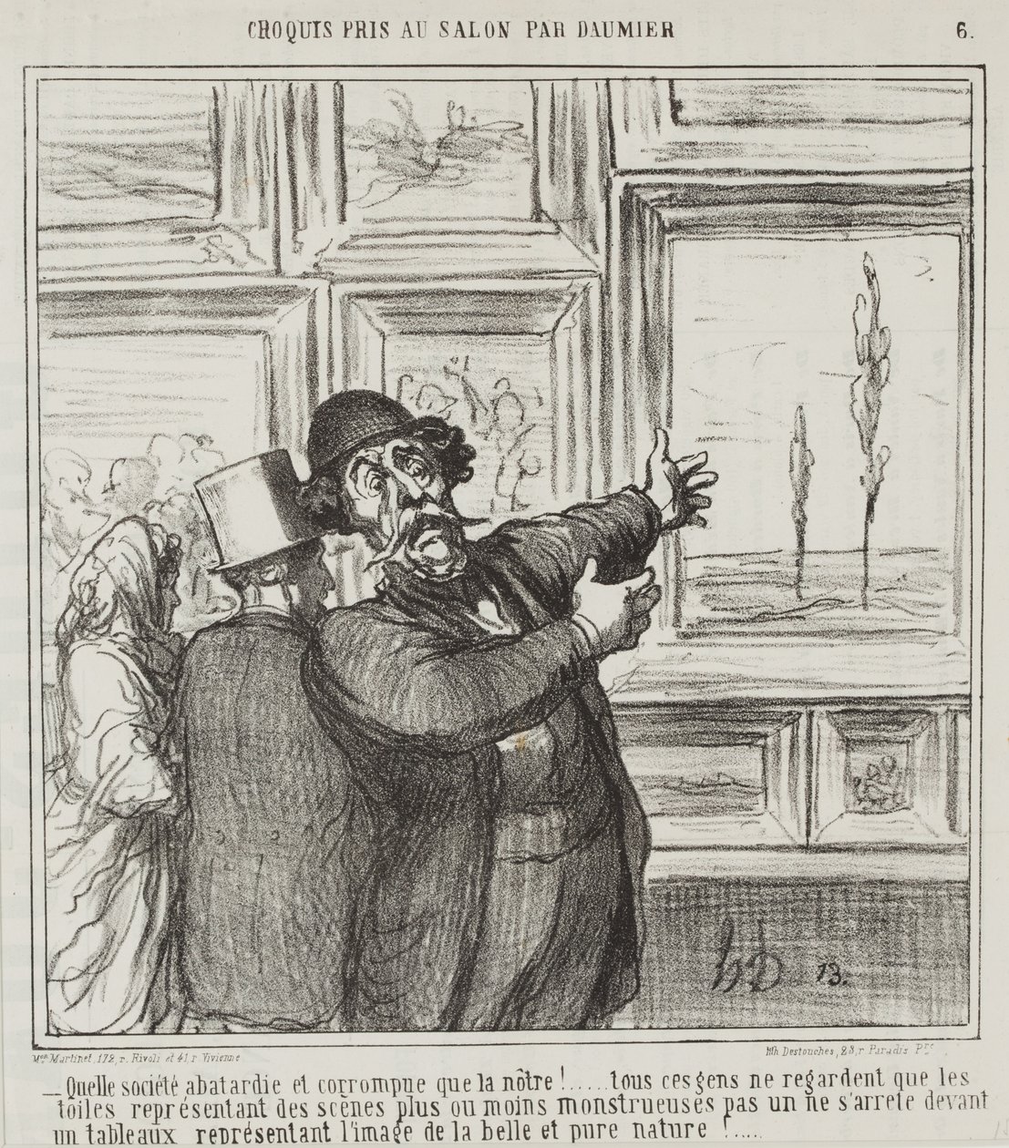 رسم رسم في الصالون من قبل Daumier ، لا. 6: انظر فقط إلى أي عالم منحل وفاسد نعيش فيه. . . بواسطة الشرف دومييه