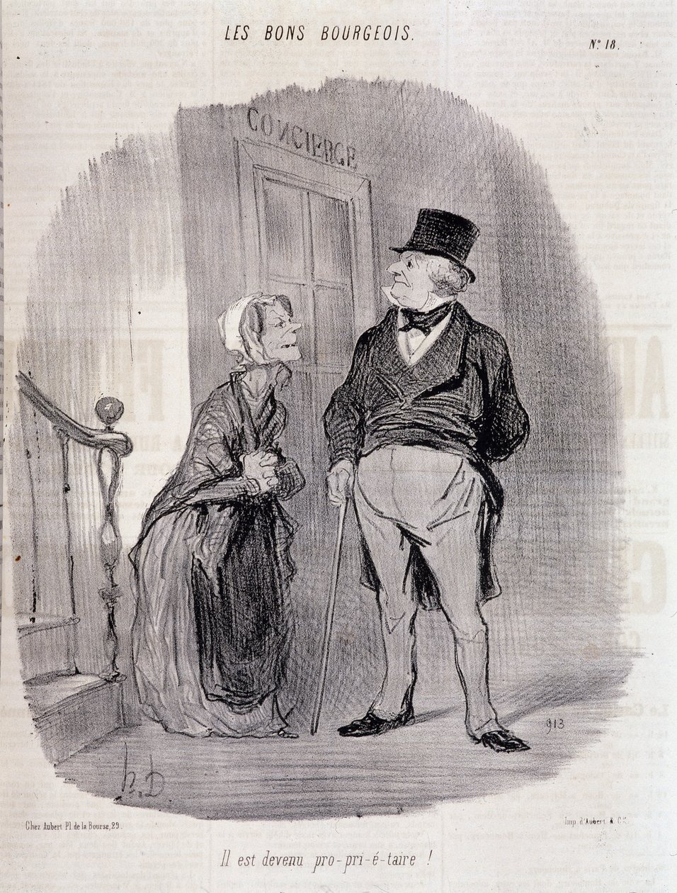 البرجوازي الطيب: "لقد أصبح مؤيدًا للطائفة!" - بقلم Honore Daumier في “Le Charivari” ”du 06/10/1846 بواسطة الشرف دومييه