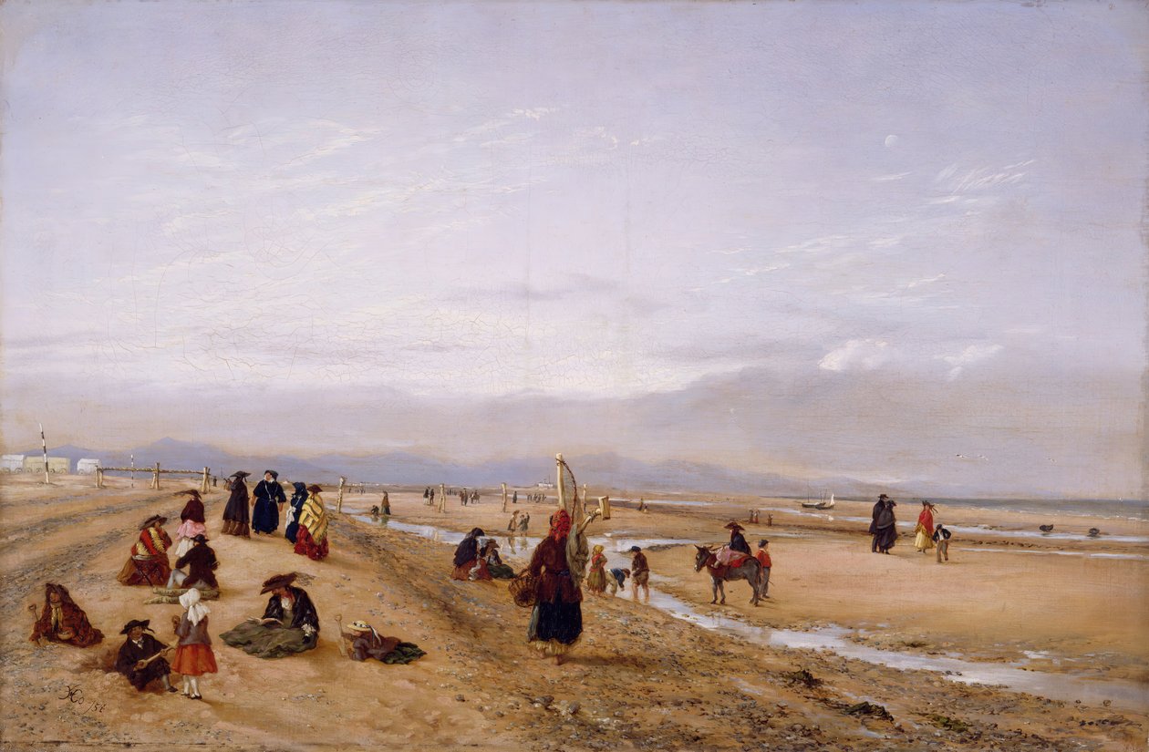 على الرمال في Rhyl ، شمال ويلز ، 1856. بواسطة هوبكنز هورسلي هوبداي هورسلي