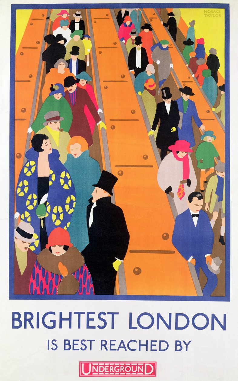 يتم الوصول إلى Brightest London بواسطة Underground ، 1924 ، الذي طبعته شركة Dangerfield Co بواسطة هوراس تايلور