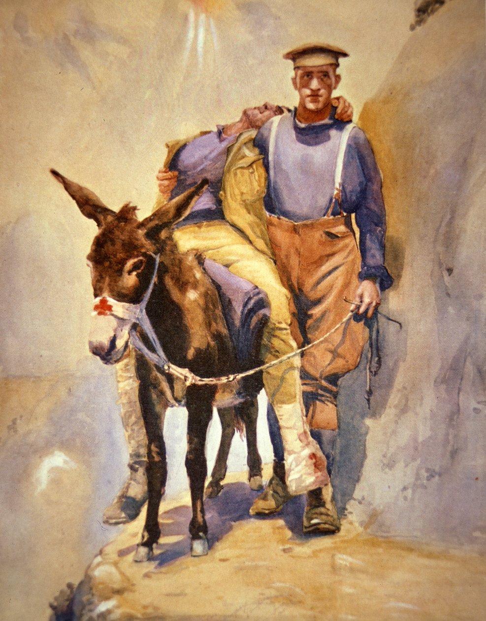 John Simpson Kirkpatrick of the 3rd Australian Field Ambulance who with his donkey rescued wounded soldiers at Gallipoli in 1915 بواسطة هوراس مور جونز