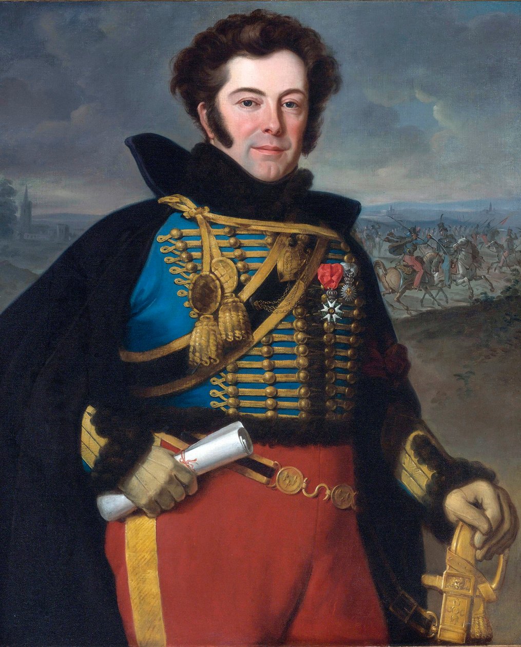"بورتريه أوغست فريدريك بونامور ، ماركيز دي تلهوت (1788-1842) (تلهوت بونامور)" لوحة رسم هوراس فيرنيه (1789-1863) زيت على قماش بواسطة إميل جان هوراس فيرنيه