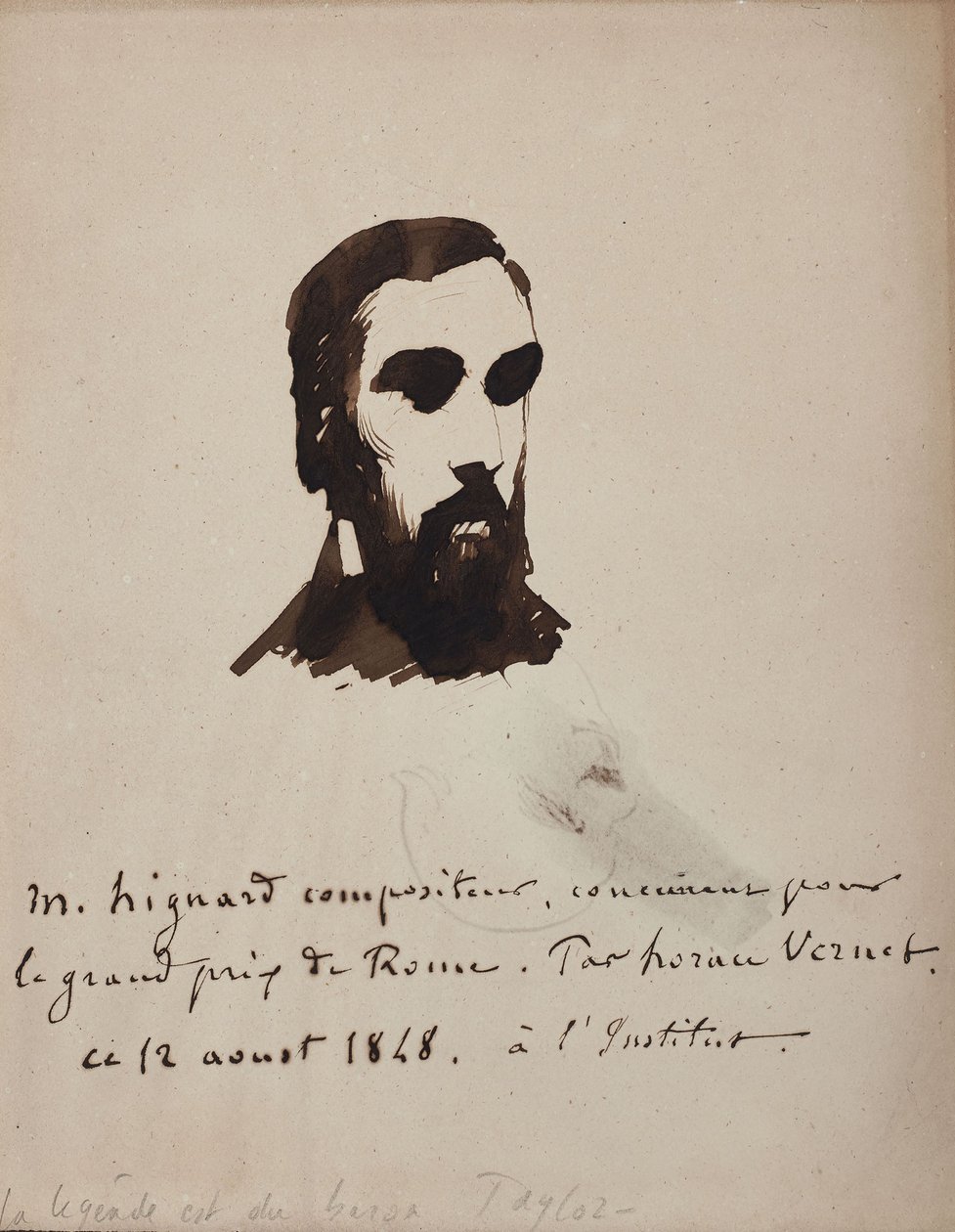 صورة للمؤلف الموسيقي أريستيد هيغنارد 1822-1898 ، 1848. بواسطة إميل جان هوراس فيرنيه