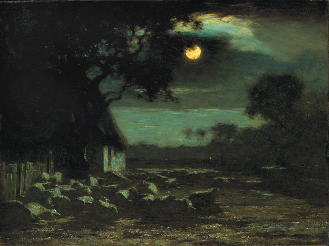 Sheepyard ، ضوء القمر ، 1906. بواسطة هوراشيو ووكر