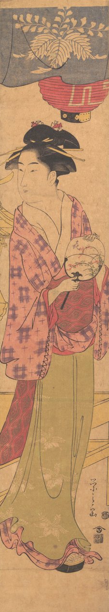 فتاة مع مروحة ، كاليفورنيا. 1780. بواسطة Hosoda eisi