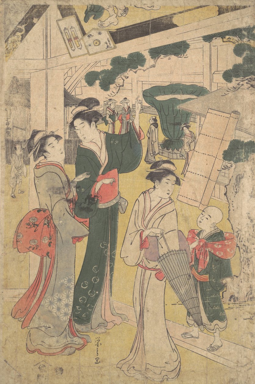 مجموعة من النساء. بواسطة Hosoda eisi