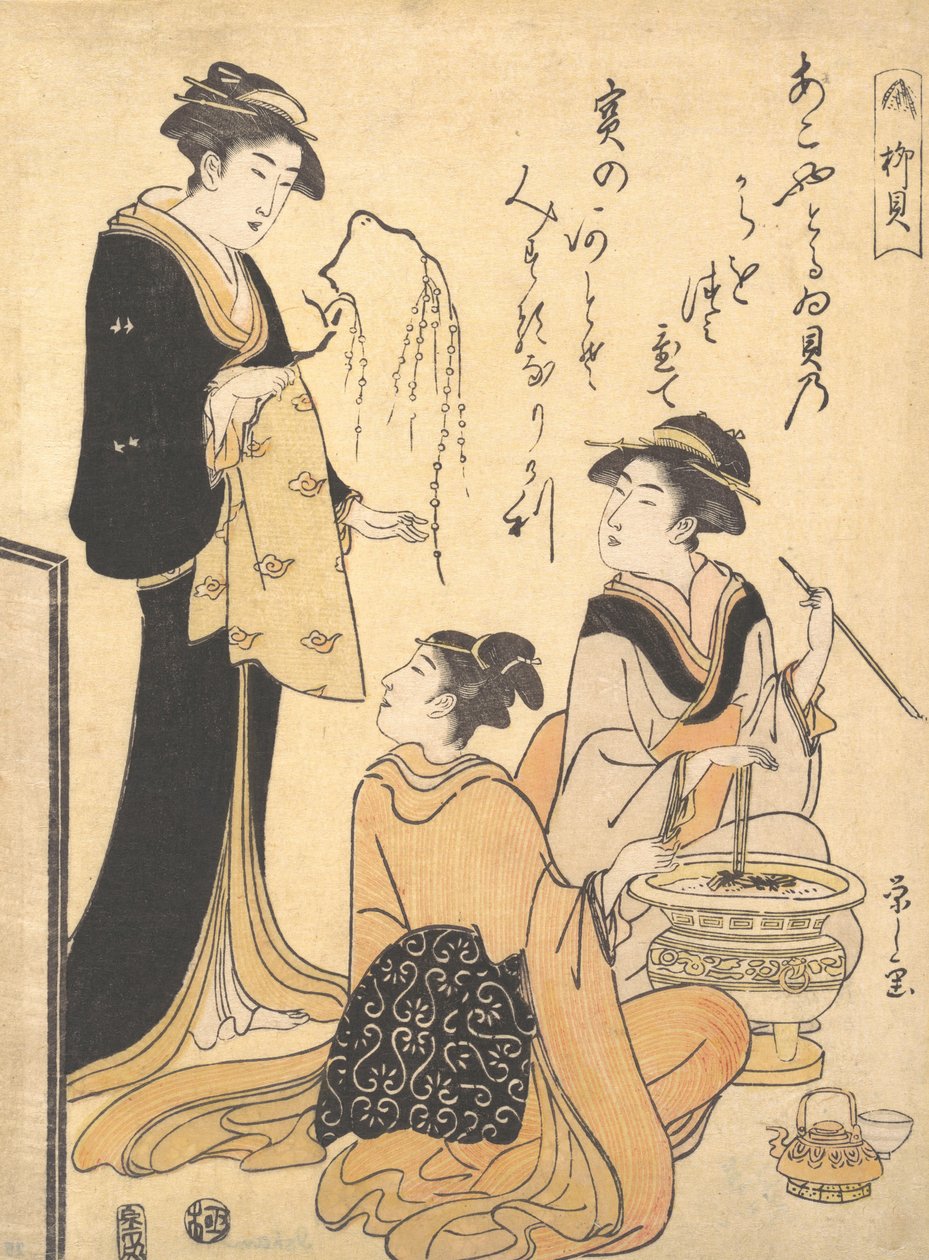 صدفة Willow Yanagi-kai ، من مجموعة بلا عنوان من مطبوعات التجميل حول موضوع S ... ، كاليفورنيا. 1791. بواسطة Hosoda eisi