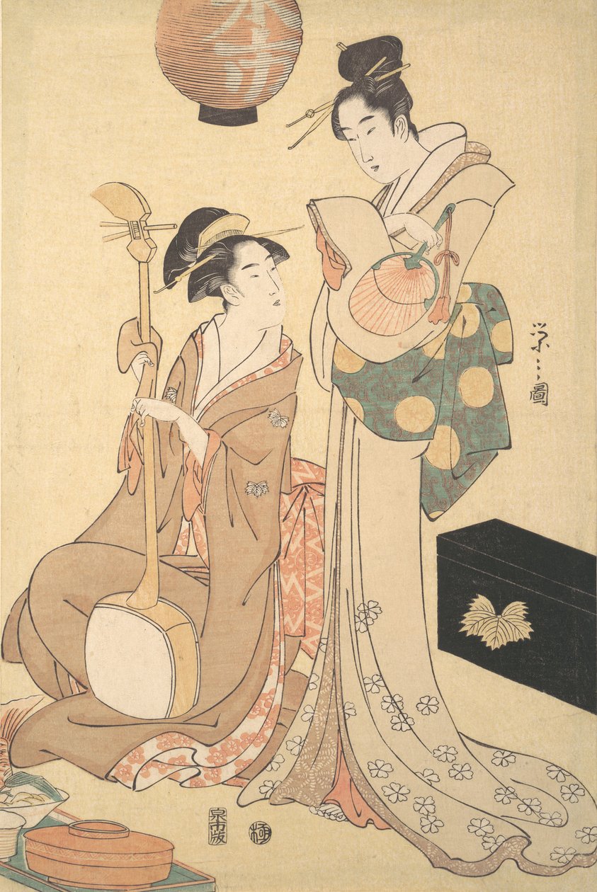 اثنين من الجيشا ، كاليفورنيا. 1792. بواسطة Hosoda eisi