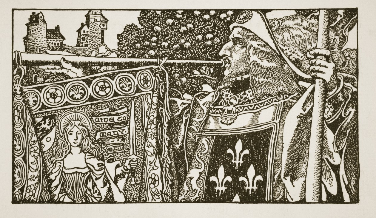 رسم توضيحي من "قصة الملك آرثر وفرسانه" ، 1903 بواسطة هوارد بايل
