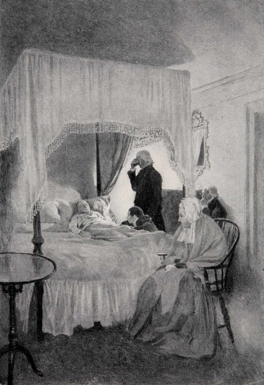 وفاة واشنطن في جبل فيرنون ، 14 ديسمبر 1799 بواسطة هوارد بايل