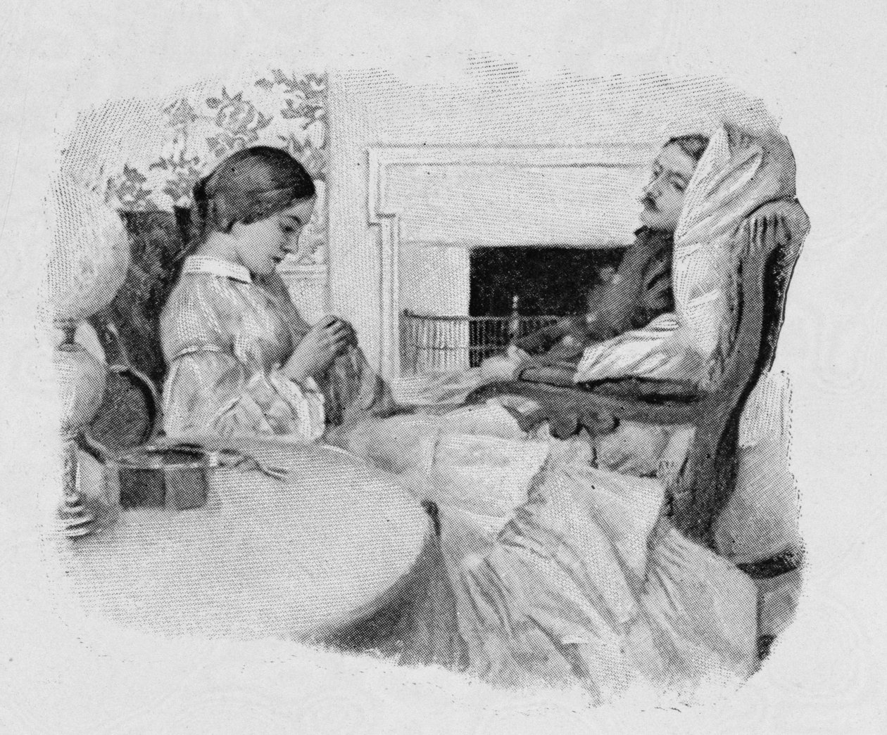 جندي يتعافى في المنزل ، من مجلة هاربر ، الحانة. 1896 بواسطة هوارد بايل