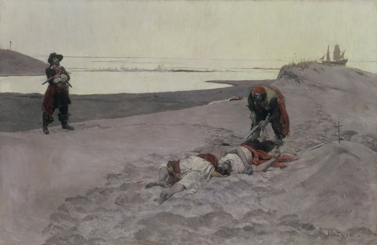 الرجال القتلى لا يرون حكايات ، 1899 (زيت على قماش في grisaille) بواسطة هوارد بايل
