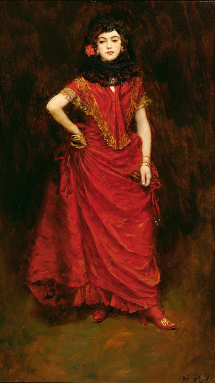 الراقصة ، من "لولا" بقلم بيرسيفال جيبون (1879-1926) ، نُشرت في مجلة هاربر الشهرية ، يناير 1909 (زيت على قماش) بواسطة هوارد بايل