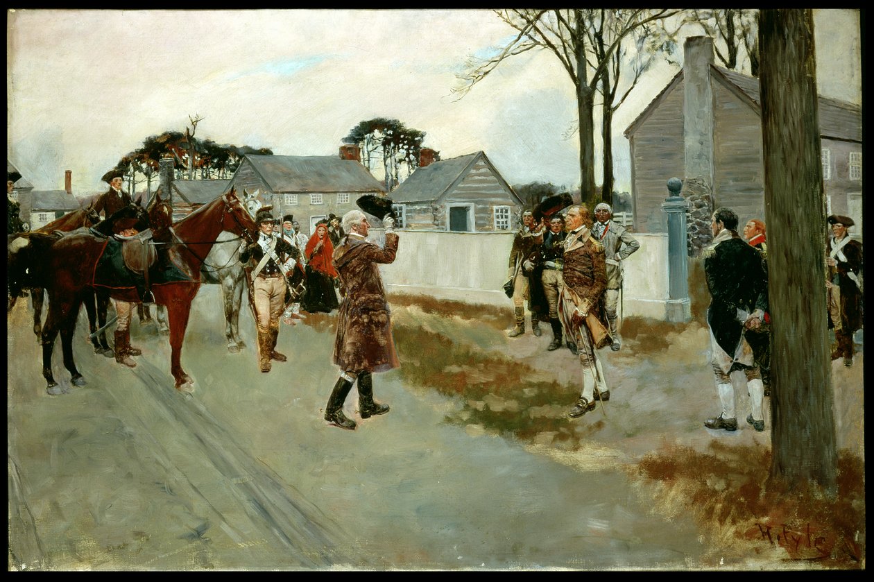 لقاء جرين وجيتس في شارلوت ، نورث كارولاينا ، من "قصة الثورة" لهنري كابوت لودج (1850-1924) (زيت على قماش) بواسطة هوارد بايل