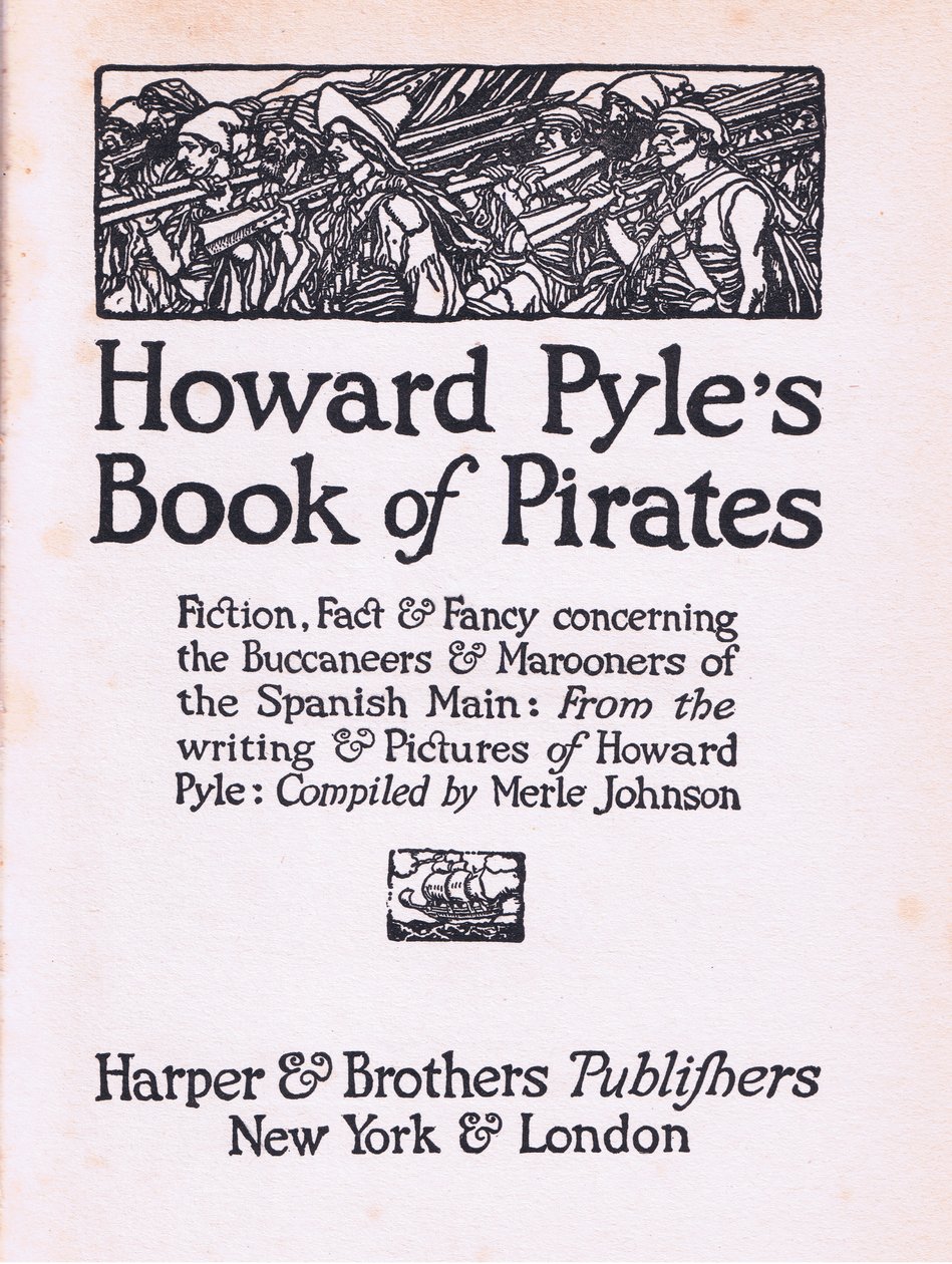 صفحة العنوان ، من كتاب Howard Pyles of Pirates Book الذي نشره Harper & Bros ، 1921 بواسطة هوارد بايل