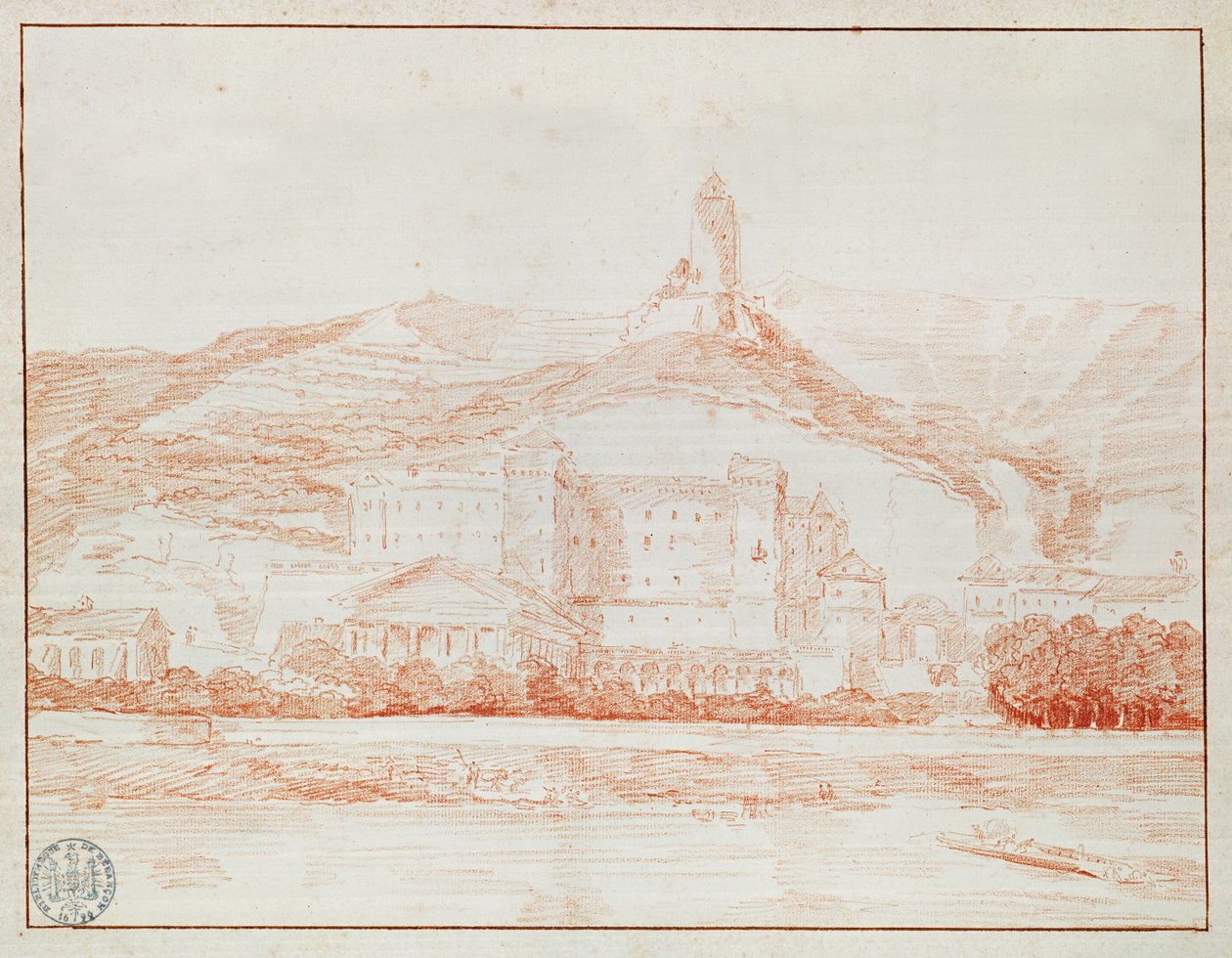 Château de La Roche-Guyon (التفاؤل على الورق) بواسطة هوبير روبرت