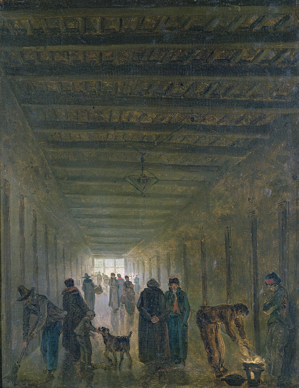 ممر سجن سانت لازار عام 1793 بواسطة هوبير روبرت
