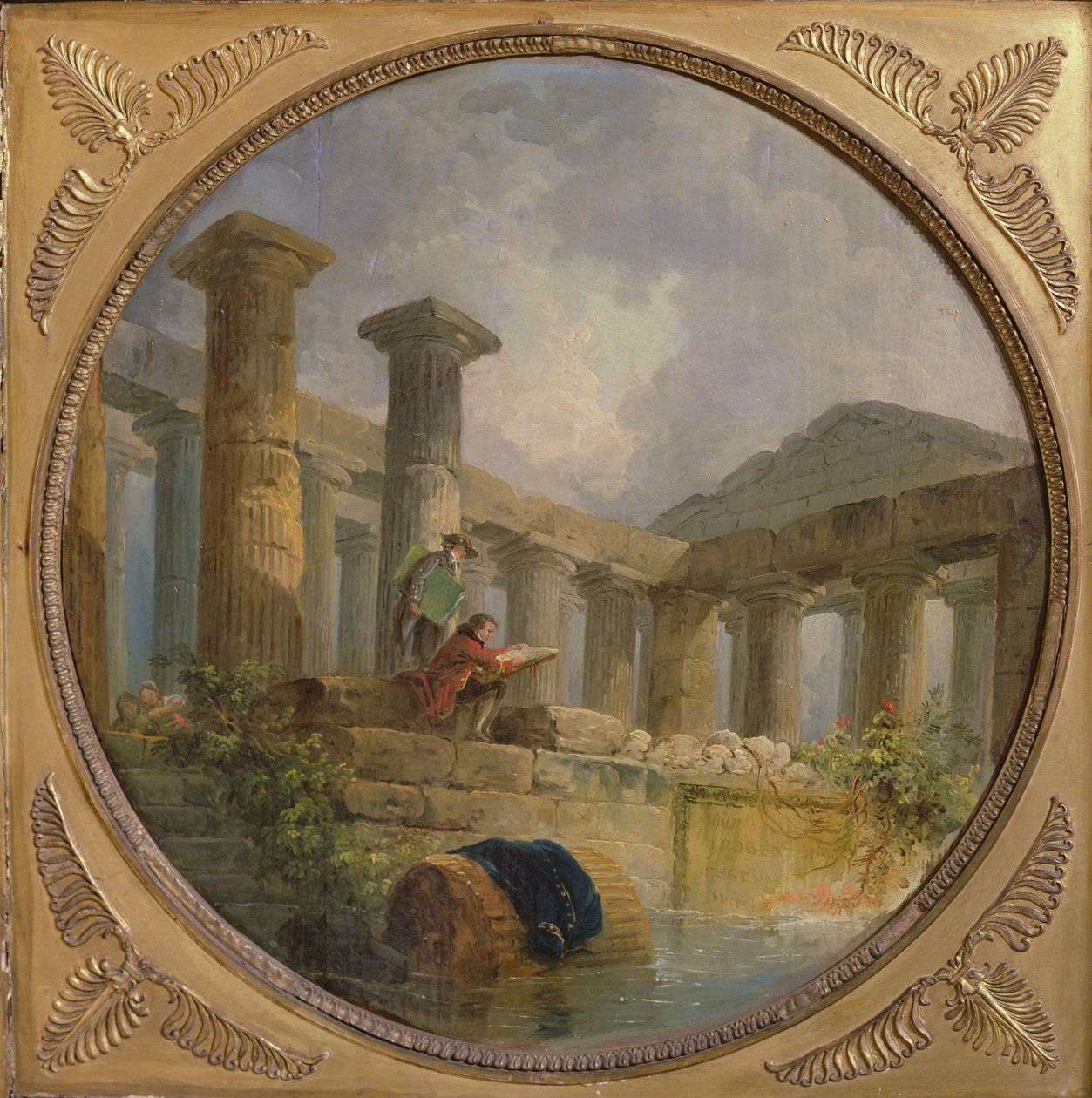 أنقاض معبد يقلد Paestum ، 1760 بواسطة هوبير روبرت