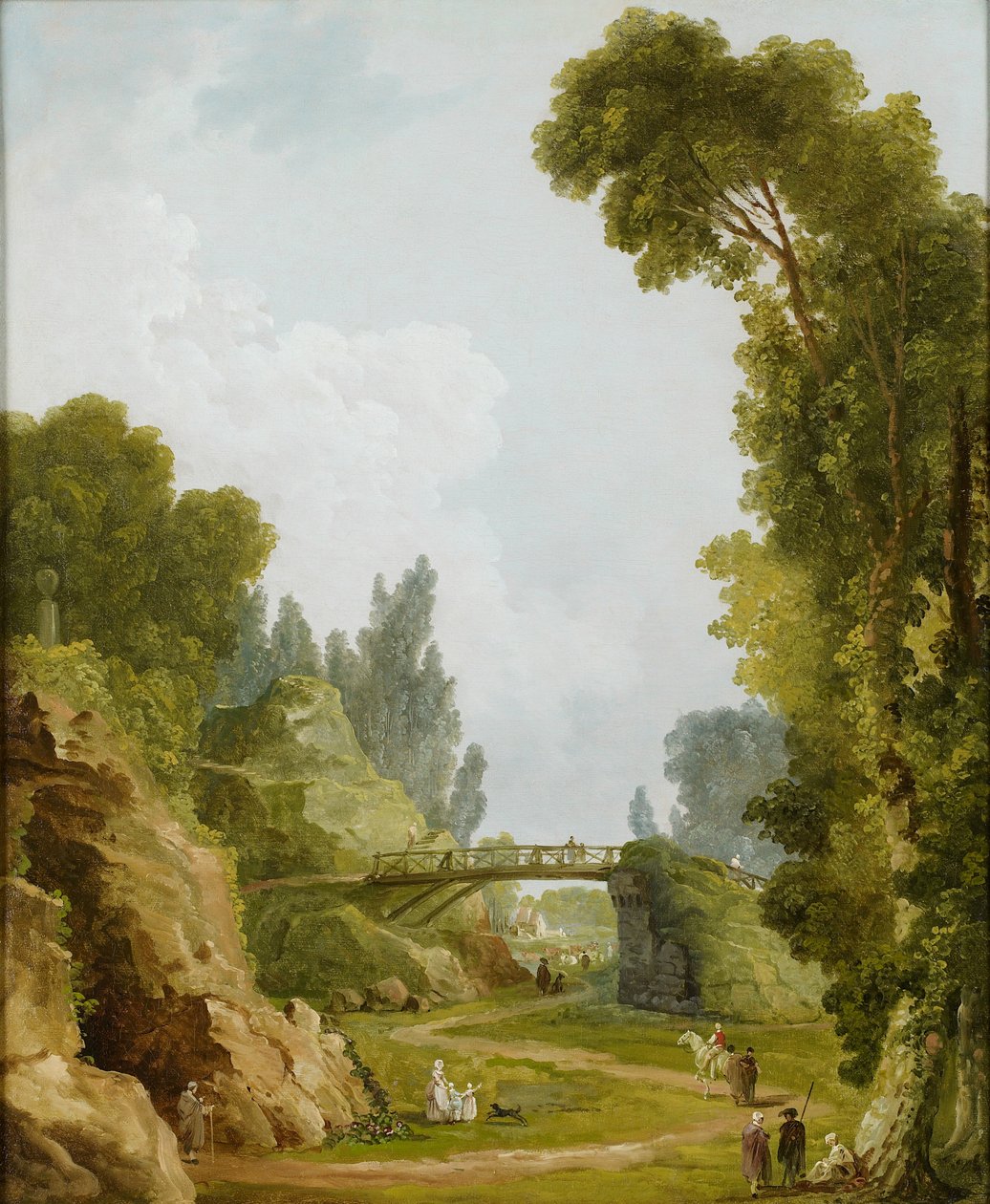 جسر ريفي ، Château de Méréville ، فرنسا ، c.1785 بواسطة هوبير روبرت