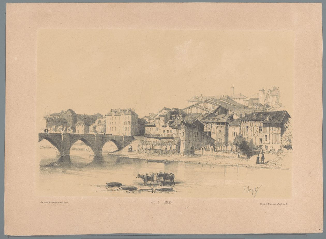 منظر ليموج على نهر فيين Vue de Limoges (العنوان على الكائن) شظايا من مناظر طبيعية (عنوان المسلسل) Fragments de paysages (عنوان المسلسل) بواسطة هوبرت كليرجت