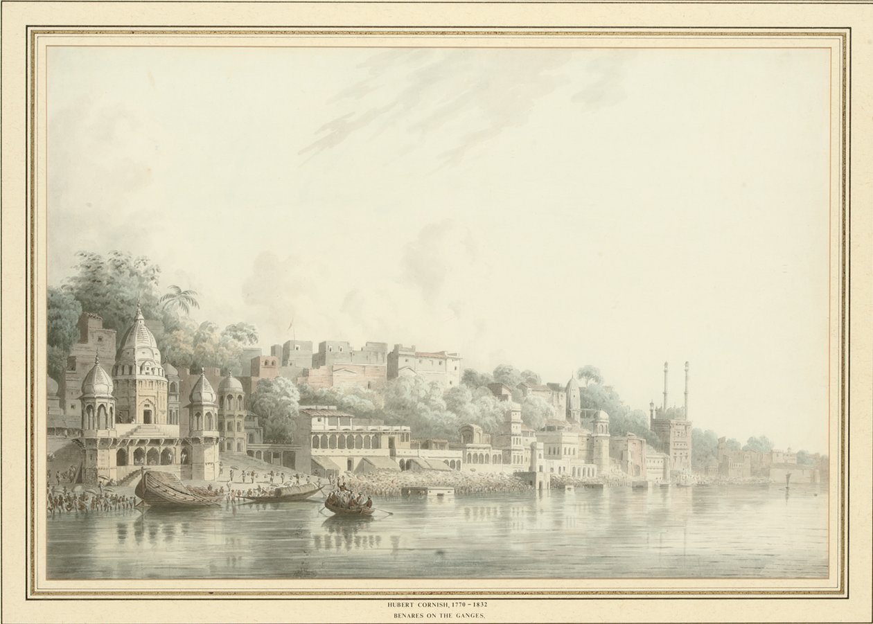Benares on the River Ganges (قلم رصاص وقلم حبر وحبر و - ج على ورق) بواسطة هوبير كورنيش
