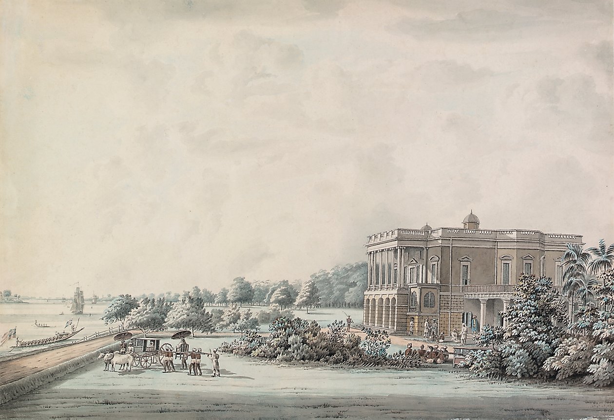 منزل حديقة ليدي تيغنماوث على ضفاف نهر هوغلي ، كلكتا ، بعد عام 1797 بواسطة هوبير كورنيش