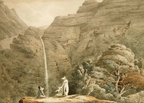 زيارة الساد في Dol-y-Melynen ، بالقرب من Dolgelly ، ويلز (قلم رصاص وألوان مائية) بواسطة هوبير كورنيش