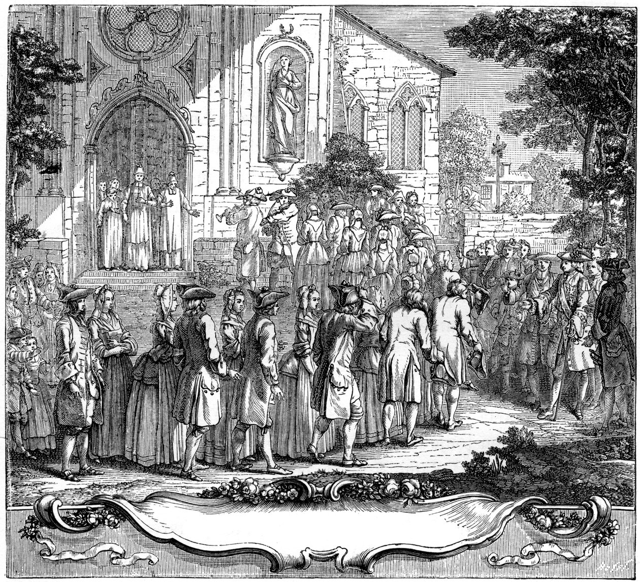 زواج عشر فتيات فقيرات ، 1761 ، 1885. بواسطة هوبير فرانسوا جرافيلوت