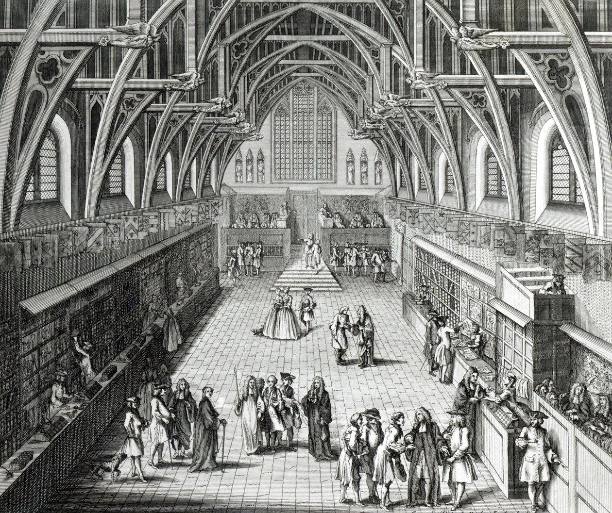 قاعة وستمنستر ، اليوم الأول من المصطلح ، قصيدة ساخرة ، 1797 منقوش بواسطة C.Mosley بواسطة هوبير فرانسوا جرافيلوت