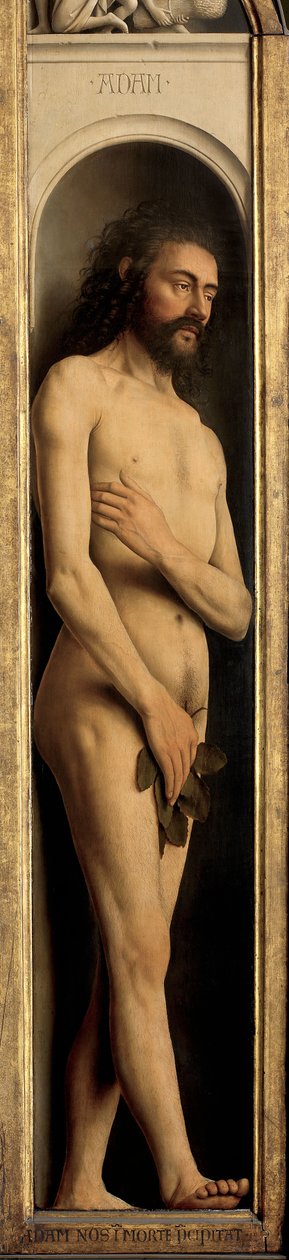 آدم ، تفاصيل من الجناح الأيسر لمذبح غينت بواسطة Hubert & Jan van (1390 1441) Eyck