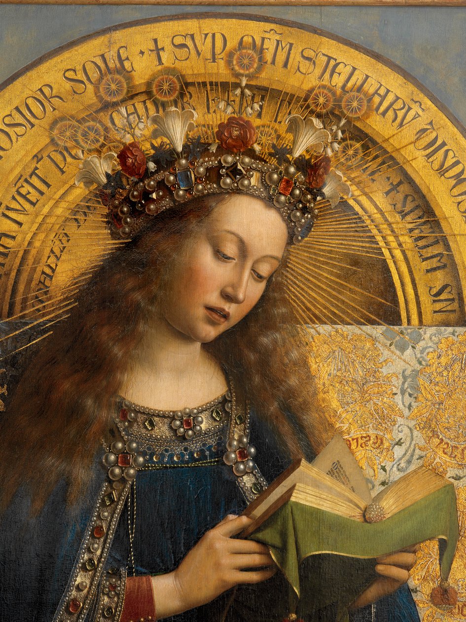تفاصيل مريم العذراء ، من مذبح غينت بواسطة Hubert & Jan van (1390 1441) Eyck