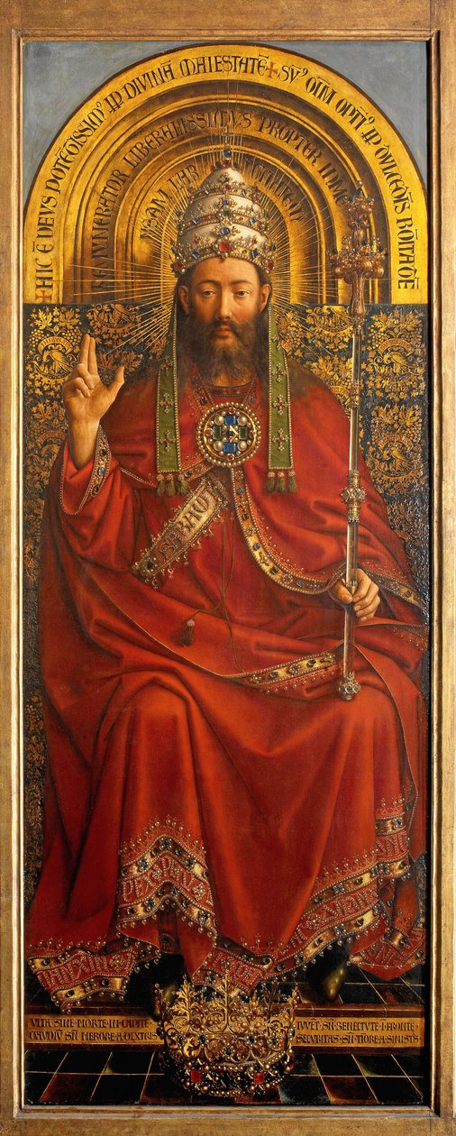 الله الآب ، اللوحة المركزية لمذبح غينت بواسطة Hubert & Jan van (1390 1441) Eyck