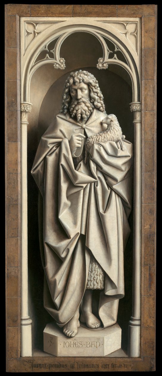 القديس يوحنا المعمدان ، من الجزء الخارجي من الجناح الأيسر من The Ghent Altarpiece بواسطة Hubert & Jan van (1390 1441) Eyck