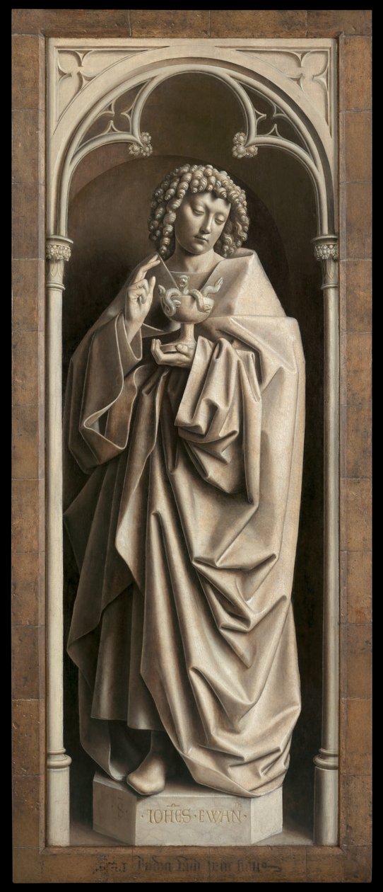 القديس يوحنا الإنجيلي ، من الجزء الخارجي من الجناح الأيمن من The Ghent Altarpiece بواسطة Hubert & Jan van (1390 1441) Eyck