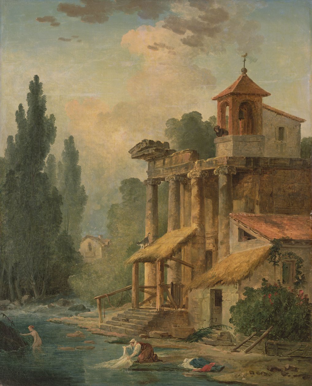 كابريس مع هيرميتاج ، 1796 بواسطة هوبير روبرت