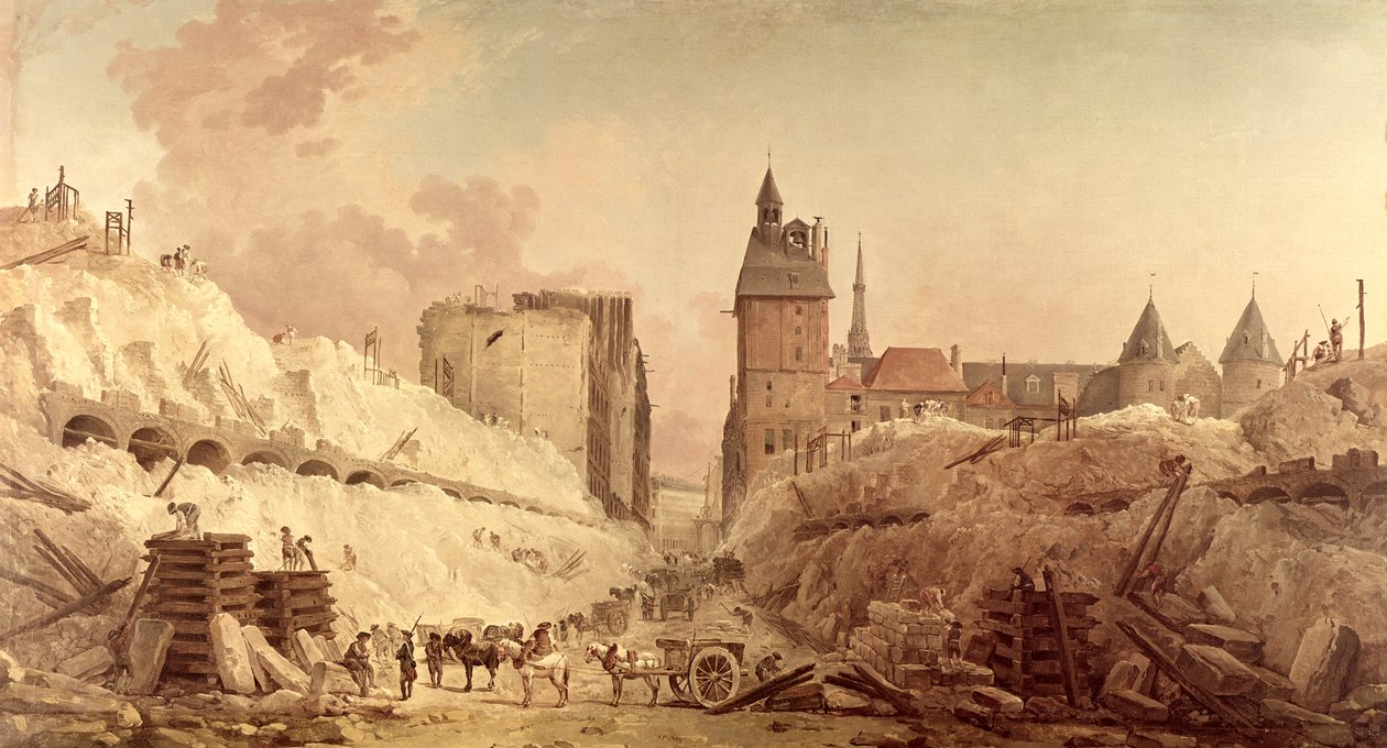 هدم البيوت على بونت او التغيير عام 1788 بواسطة هوبير روبرت