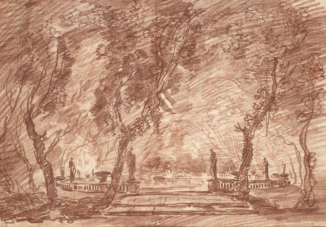 نافورة في الحديقة ، c.1765 بواسطة هوبير روبرت